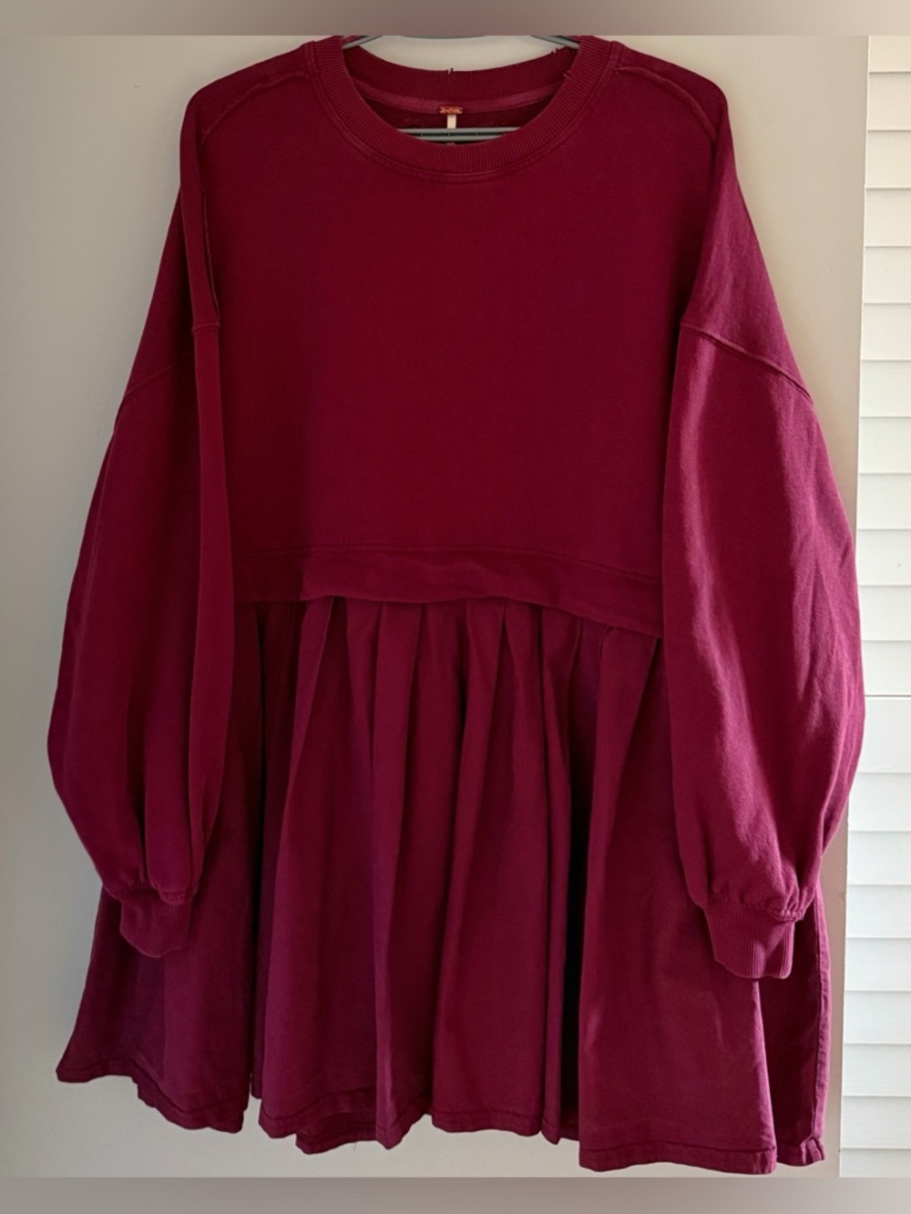 Free People Eleanor Sweatshirt Dress XS OVERSIZED